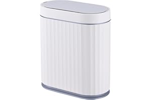 ELPHECO Bathroom Trash can Motion Sensor, Automatic Garbage can, Slim Plastic Smart Trash Bin with Lid, Commercial Intelligent Wastebaskets for Bedroom, Bathroom, Office, Grey, 2 Gallon