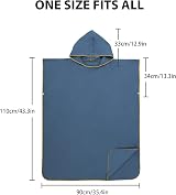 MOKANI Changing Robe Towel Poncho with Hood Dark Blue Microfiber Quick Dry view 6