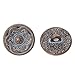 PEPPERLONELY Brand 10PC Metal Shank Button Round Antique Copper Spray Painted White Single Hole Flower Pattern 15.0mm(5/8)