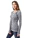 PattyBoutik Women Marled Raglan Hoodie Sweater (Navy Blue and White Medium)