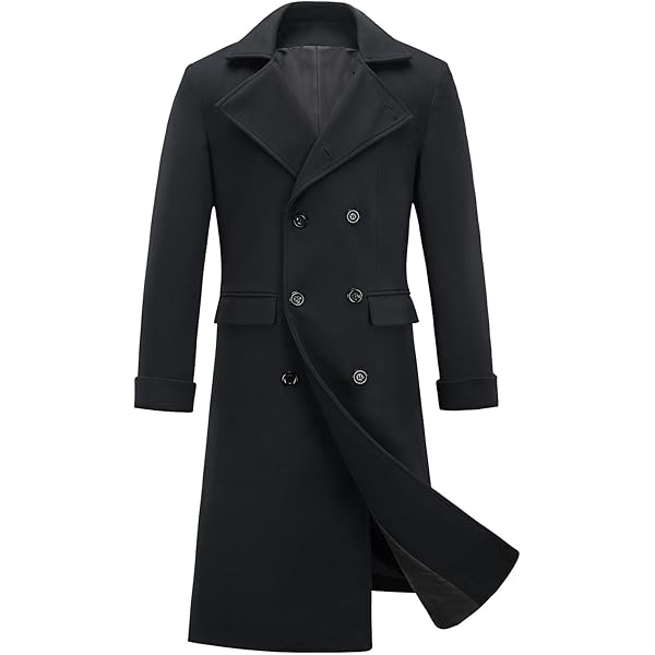 Amazon.com: Men Double-Sided Wool Trench Coats Classic