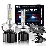 SEALIGHT X2 H4 LED Headlight Conversion Kit (DOT Approved) 100W 12000LM- 32x CSP LED Chips - Cool White 6000K - Dual Hi/Lo Beam Bulbs - H4/HB2/9003 bulbs - 1 Yr Warranty