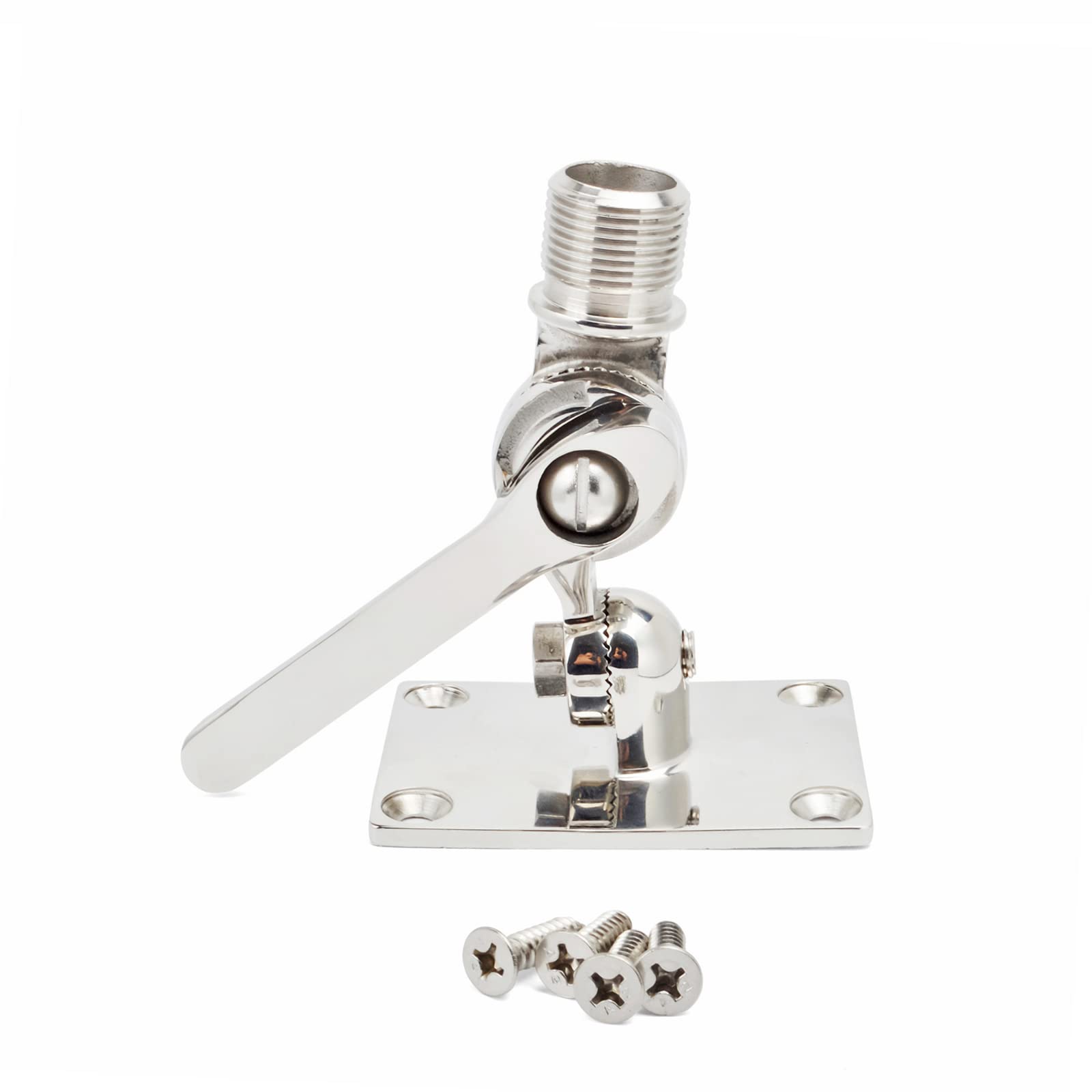 HYS Marine VHF Antenna Mounts, Adjustable Antenna Bracket, 316 Stainless Steel Base for Boat Dual Axis Antenna