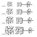 925 Sterling Silver Cubic Zirconia Classic Basket Prong Set Eternity Stud Earrings, 4 pairs 3-6mm