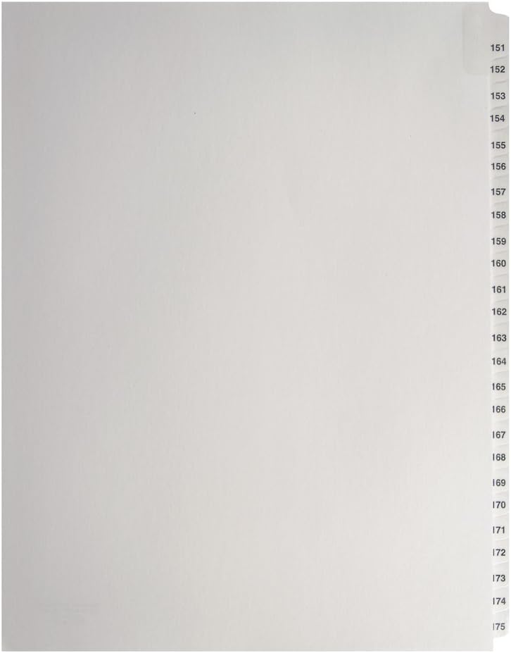 Unpunched Side Tabbed Letter Size Blumberg Numerical 1 25 Binder Index Dividers Collated In Sets Of 25 Numbers Office Products Office Supplies Svanimal Com