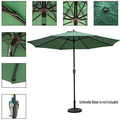 Pool Backyard Polyester Canopy Shade For Patio Aluminum Ribs Burgundy Sundale Outdoor 10ft Market Umbrella Table Umbrella With Crank And Auto Tilt Deck Garden Talkingbread Co Il