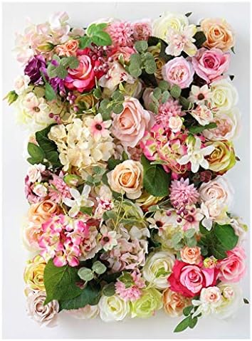 Liu 造花壁パネル40x60cm 個 シルク素材の偽のバラの壁の結婚