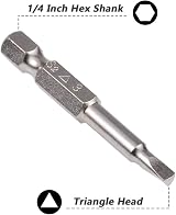 Mesee 5Pcs Magnetic Triangle Head Screwdriver Bits 50mm 1/4 Hex S2 Steel view 3