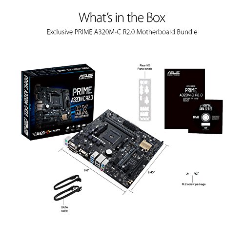 ASUS-PRIME-A320M-C-R20-AMD-Ryzen-AM4-DDR4-HDMI-DVI-D-VGA-M2-USB-30-Micro-ATX-A320-Motherboard