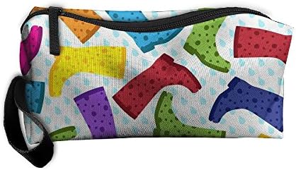 New Grab Your Wellies Rainbow Dots Cosmetic Bag Pencil Case Travel&amp;home Portable Graphic Hanging Toiletry Travel Bag