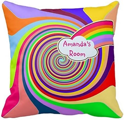 Rainbow Themed Girly Personalized Pillow Case