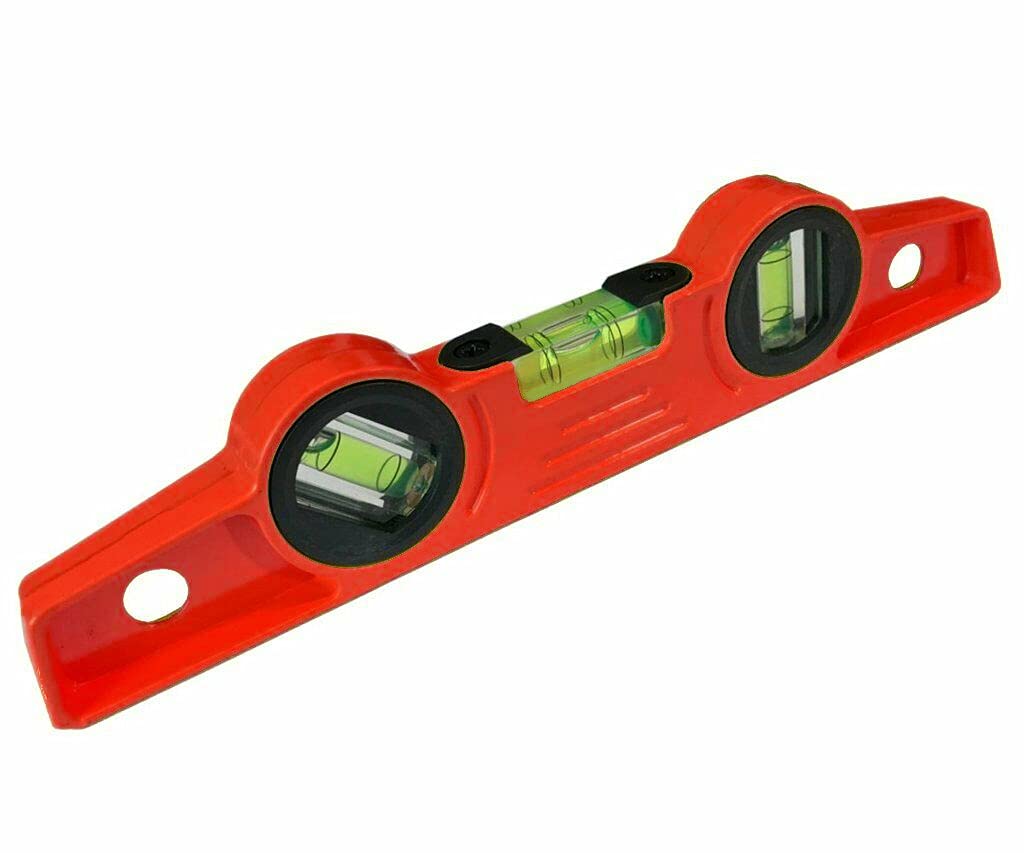 10" (250mm) Scaffolders Spirit Level with 2 Strong Magnets & 3 Vial Level Display