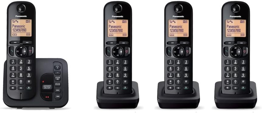 Panasonic Kx-Tgc224Eb DECT Cordless Phone with Answering Machine Black