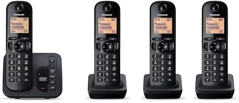 Panasonic Kx-Tgc224Eb DECT Cordless Phone with Answering Machine Black