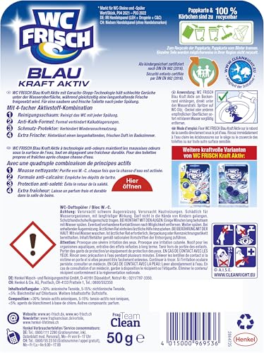 WC FRISCH Kraft Aktiv Blauspüler Chlor (10er Pack), WC Reiniger mit innovativer Geruchs-Stopp-Formel, Duftsteine für extra Frische und eine sichtbare Reinigung thumbnail 3