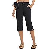 baleaf Women's Long Shorts Quick Dry 15" Swim Pants with Liner UPF50+ Swim Capris with Pockets