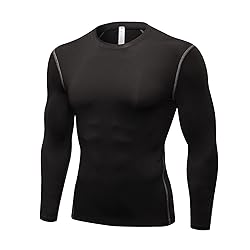 Men's Athletic Compression Shirts Black Long Sleeve