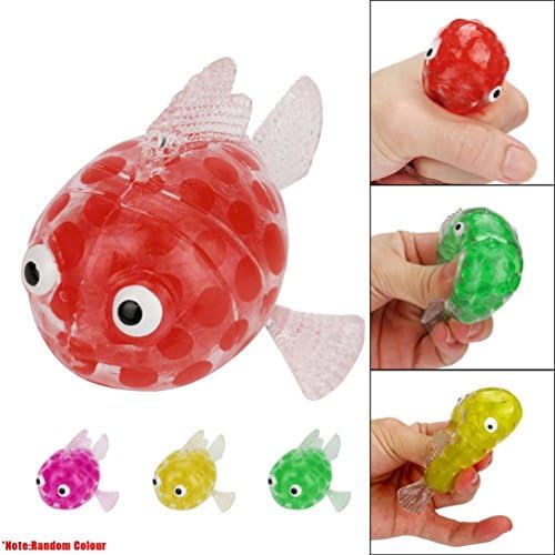 Relief Toys,Sefter 7cm Carp GoldFish Bead Stress Ball Sticky Squeeze Toy Squeezing Stress Relief Toys Cure Gifts (Random Colour)