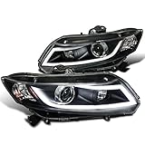 Spec-D Tuning 2LHP-CV12JM-8V2-TM Honda Civic LED Light Bar Projector Headlights Black