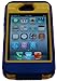 Multi Color Iphone 4 4S Body Armor Defender Silicone Hybrid Cove Hard Case, Three Layer Silicone PC Case Cover for iPhone 4 4S 4G, (Blue+Yellow)