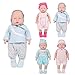 Huang Cheng Toys Set of 4 Alive Lovely Baby Doll Clothes Dress Outfits Costumes For 15-16 Inch Dolly Beautiful Darbie Doll Cloth Accessories Hat Girl Christmas Birthday Gift