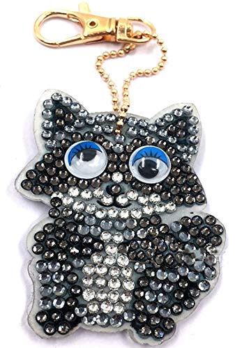 5D DIY Diamond Painting Paint by Numbers Kits  Key Chains Full Drill Rhinestone Mosaic Making Decorative Props for Bags,Phone Straps(4 Pack) - Thumbnail 5