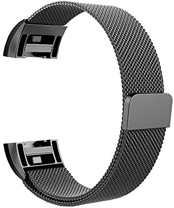 PASAONE Fitbit Charge 2 Replacement Bands Stainless Steel Adjustable Magnet Metal Bands