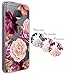 BAISRKE Moto G5s Plus Case, Moto G5S+ Case with Flower Slim Shockproof Clear Floral Pattern Soft Flexible TPU Back Cove for Moto G5s Plus & G5S+ (2017)[Purple Pink]