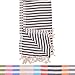 Black Striped Turkish Towel - Naturally Dyed 100% Cotton - 70x39 inches - Beach Towel Bath Pool Yoga Pilates Picnic Blanket Scarf Peshtemal Hammam Fouta