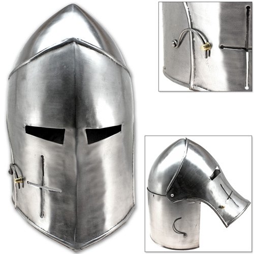 Functional 18G Steel Knights Visored Bascinet 14th Century Armor Helmet Templar