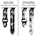 KOLEK Floral Bands Compatible with Apple Watch 38mm 40mm, Silicone Fadeless Pattern Printed Replacement Bands for iWatch Series 4 3 2 1, Grey Flower, M, L