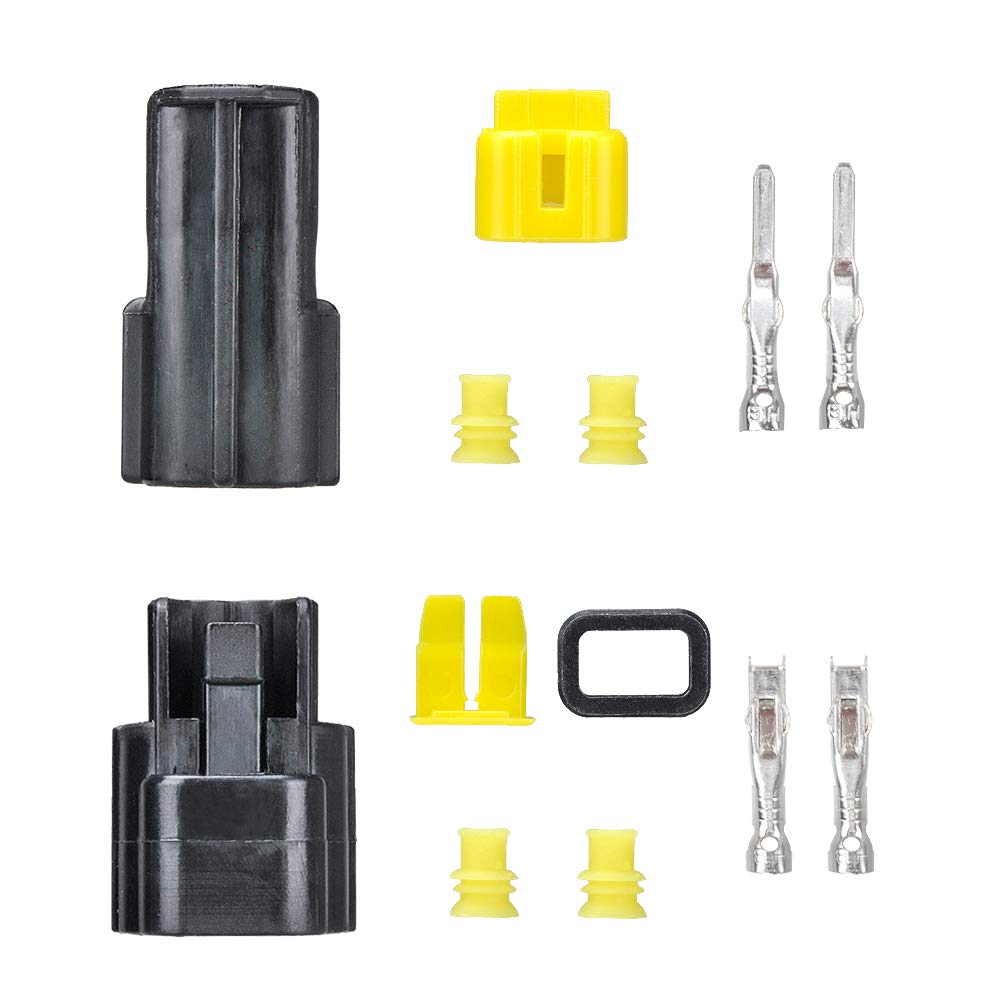 MUYI 5 sets Wire Cable Connector Plug Insert in 2-pins 1.8mm Series Waterproof Electrical kits Car HID with Terminal DJ70216Y-1.8-21/11 (2 Pins)