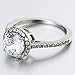 3.75CT Stainless Steel Solitaire Engagement Ring Propose Wedding Anniversary Statement (Silver, 7)