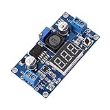 SainSmart LM2596 Adjustable Voltage Regulator 4.0-40V to 1.25-37V DC 36V to 24V to 12V to 5V Variable Volt Power Supply Car Motor Buck Step Down Converter with Red Voltmeter Display