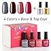 Perfect Summer Soak Off UV LED Soak Off, Salon Nail Art Colors with Clear Base and Top Coat Set - 6 bottles, 10ml Each (Starter Kit #09)