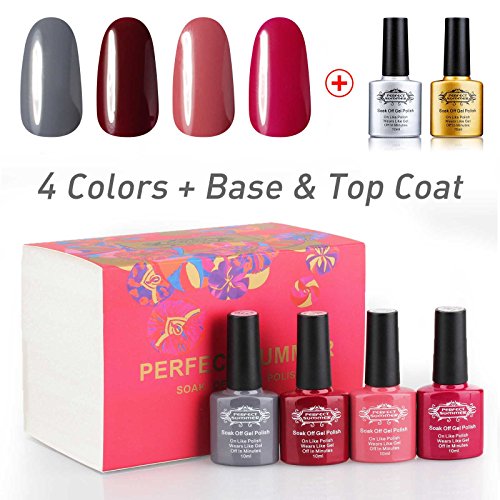 Perfect Summer Soak Off UV LED Soak Off, Salon Nail Art Colors with Clear Base and Top Coat Set - 6 bottles, 10ml Each (Starter Kit #09) Perfect Summer Soak Off UV LED Soak Off, Salon Nail Art Colors with Clear Base and Top Coat Set - 6 bottles, 10ml Each (Starter Kit #09)