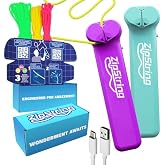 Original ZipString Bundle Pack &ndash; As Seen on Shark Tank &ndash; 2 Classic Rope Launcher Toys for Kids &amp; Adults &ndash; Vivacious Violet &amp; Aesthetic Aqua &ndash; USB-C Rechargeable Fidget Toy with Strings &amp; Trick Library
