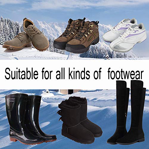 Vdealen Crampons for Hiking Boots Ice Grips 19 Spikes Anti-Slip Traction Cleats for Walking Jogging Climbing Hiking Fishing(M) - Thumbnail 4
