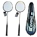 KEVENZ 2-Pack Badminton Rackets, Professional Carbon Fiber Badminton Racquets, Fabric Carrying Bag All Included - Red and Black Badminton Racket