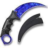 FadeCase Karambit Elite - Sapphire - Real CSGO Knife Skin Counter Strike Global Offensive Full Tang Fixed Blade Unique Serial Number