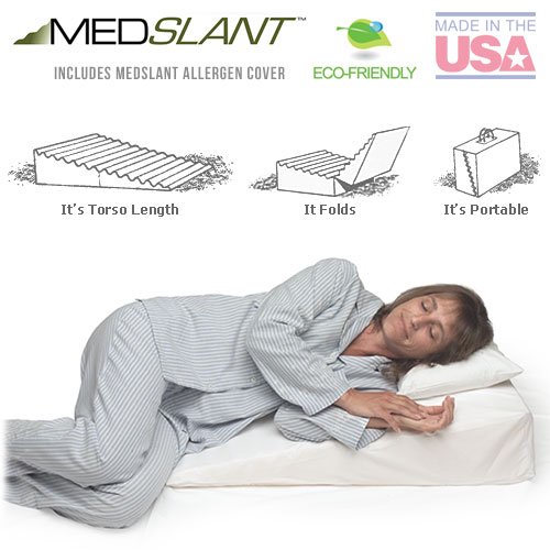 Wedge Pillow for Acid Reflux (32"x24"x7") with Allergen Cover Folding