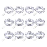 FRIEET Starry String Lights, 12 Pack Fairy Lights Battery Operated, 7.2ft 20LED Christmas Lights Silver Coated Copper Wire Lights Firefly Lights Moon Lights for Party Christmas Decorations(White)