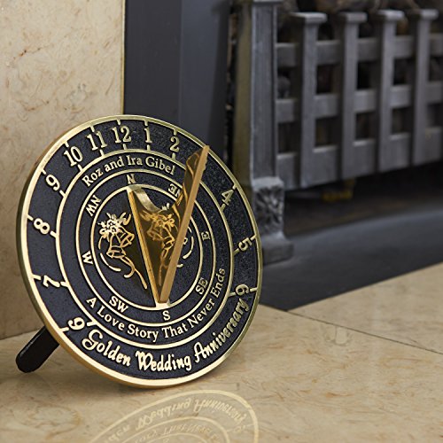 Personalised Wedding & Anniversary Sundial Gift. Perfect Gift For Him, For Her Or For A Couple To Celebrate Any Special Anniversary. Handmade In England By The Metal Foundry Ltd.