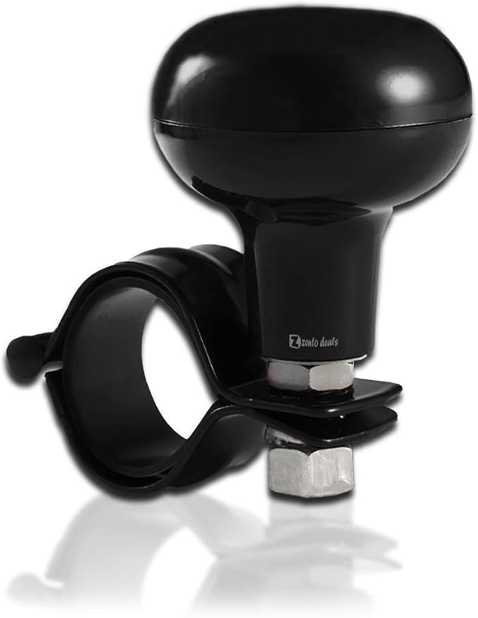 Zento Deals Classic Black Universal Fit Vehicle Steering Wheel Spinner