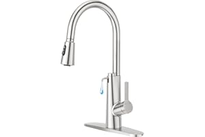 CREA Kitchen Faucets with Soap Dispenser Built-in,Single Handle Bar Sink Faucet with Pull Down Sprayer,Laundry Water Taps 1 o