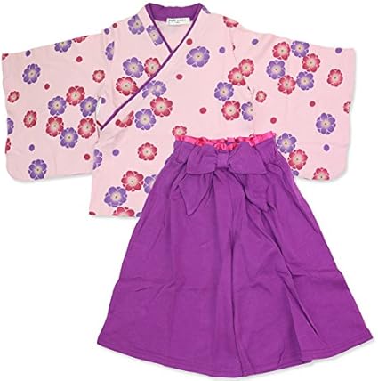 Amazon Co Jp ベビー キッズ 袴風 女の子 2点 セット 紫色 130cm pu130 ベビー マタニティ