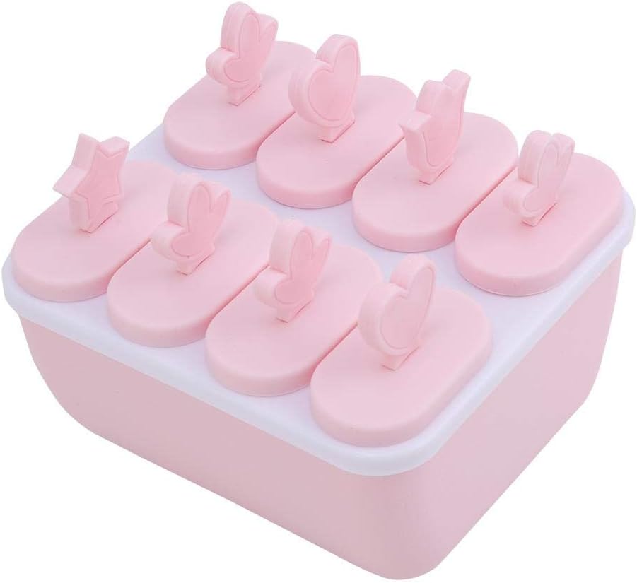 Cafopgrill 15 Grid Ice Cream Mold Ice Lolly Moulds Sticks Silicone Lollipop Mould Reusable Ice Pop Mould ice Cream Mould ice Lolly Maker for Kids Adults DIY Popsicle Mold(pink)