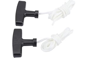 Lawn Mower Recoil Starter Handle with Rope, 2 Pack Pull Cord Handle Replacement for Generator, Chainsaw, Snowblower, Trimmer,