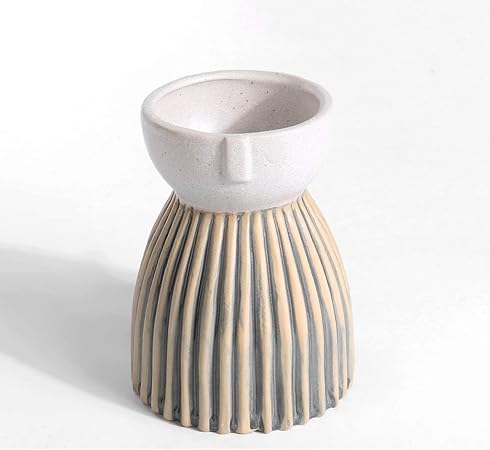 Xhzj Mode Kreative Kunst Keramik Blumentopf Innen Desktop Portrat Skulptur Kunst Blumentopf Blumentopf Balkon Garten Dekoration Getrocknete Blumen Vase Dekoration Amazon De Kuche Haushalt