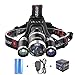 VELRAPCOR Ultra Bright LED Headlamps Headlight Flashlight 4 Modes 5000 Lumens 3 CREE XM-L T6 LED Waterproof, Rechargeable 18650 Batteries & AC Charger